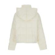 Hvid Puffer Cropped Coat