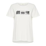 Grafisk Print T-Shirt Cambodia Pictures White