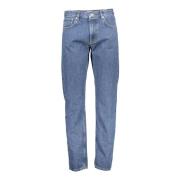 Slim Fit Denim Jeans Blå Vasket