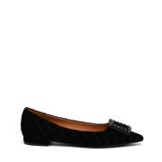 Sort Velvet Ballerina Sko AMAIA