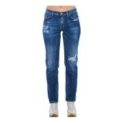 Blå Bomuld Slim-Fit Denim Jeans