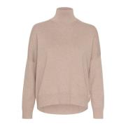 Stribet Turtleneck Pullover Sweater