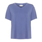 Blå Indigo V-Hals T-Shirt Top