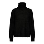 Sort Rollneck Pullover Sweater