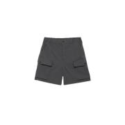 Flared Leg Polyester Twill Shorts