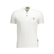 Elegant hvidt broderet poloshirt