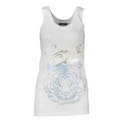 Dame Tank Top Hvid Rund Hals