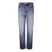 Højtaljede Straight-Leg Faded Jeans