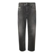 Faded Straight Five-Pocket Jeans med Logo