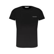 Sort Bomuld Logo Print T-shirt