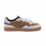 Afslappet Suede Sneakers Beige Blå Brun