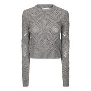 Perforeret Strik Langærmet Sweater