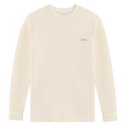 Vaffel Langærmet Bomuld T-Shirt Creme