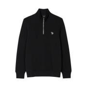 Zebra Logo Zip-Neck Sweatshirt