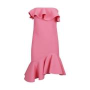 Kort Pink Ruffle Kjole