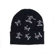 Sort Beanie Hat med Broderet Logo