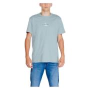 Grøn Enkel Rund Hals T-Shirt