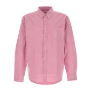 Mørk Pink Poplin Skjorte