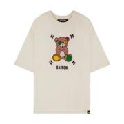 Trykt Crew Neck Bomulds T-shirt