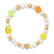 Mens Pair of Dice Pearl Bracelet