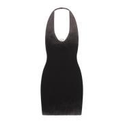 Sort Ribstrikket Bodycon Minikjole