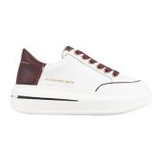 Bordeaux Læder Sneakers med Platformssål