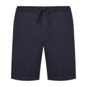 Elastiske bomuldspoplin afslappede fit shorts