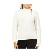 Broderet rund hals sweater