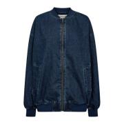 Vintage Denim Bomber Jakke