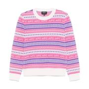 Fair Isle Sweater Pink Multicolor Striber