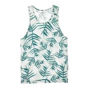 Hvid/Grøn Sandvask Tank Top