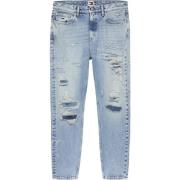 Blå Distressed Afslappet Fit Jeans