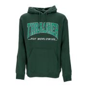 Grøn hættetrøje med Thrasher-logo