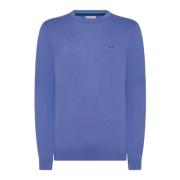 Blå Avion Sweater Rund Solid Blomme