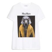 Beige T-shirt med Kunstnerprint