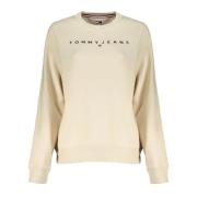 Beige Langærmet Broderet Sweater