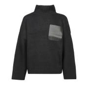 Sort Strikket Turtleneck Sweater AW24