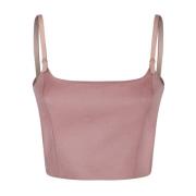 Pink Uld Kashmir Crop Top