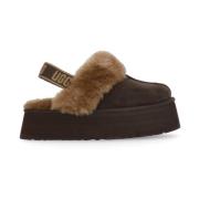 Brun Ruskindsslippers med Shearling Pels