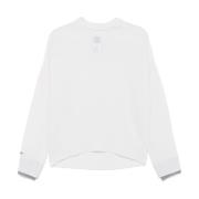 Ribstrikket Sweater med Logo Patch