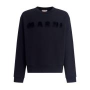 Sort Bomuld Logo Sweater Crew Neck