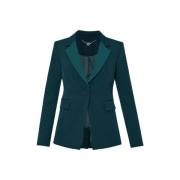 Grøn Slim Fit Blazer Elegant Stof