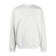 Grå Ribbet Logo Patch Sweater