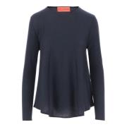 Luksuriøs Navy Silke Cashmere Pullover