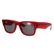 Rød Transparent Solbriller Mega Wayfarer Stil