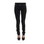 Slim Fit Designer Jeans i Sort