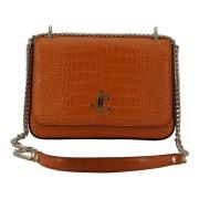 Amber Orange Croc Leather Skuldertaske