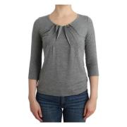 Elegant Grå Cashmere Blend Sweater