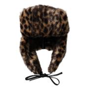 Leopard Pels Trapper Hat