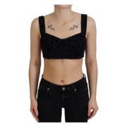 Elegant Sort Bomuld Blandings Bustier Korset Top